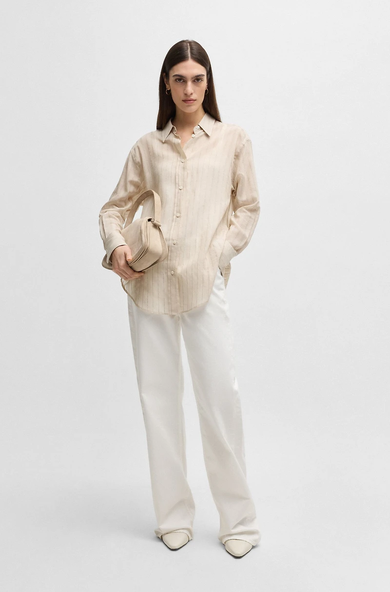 Regular-fit blouse striped cotton