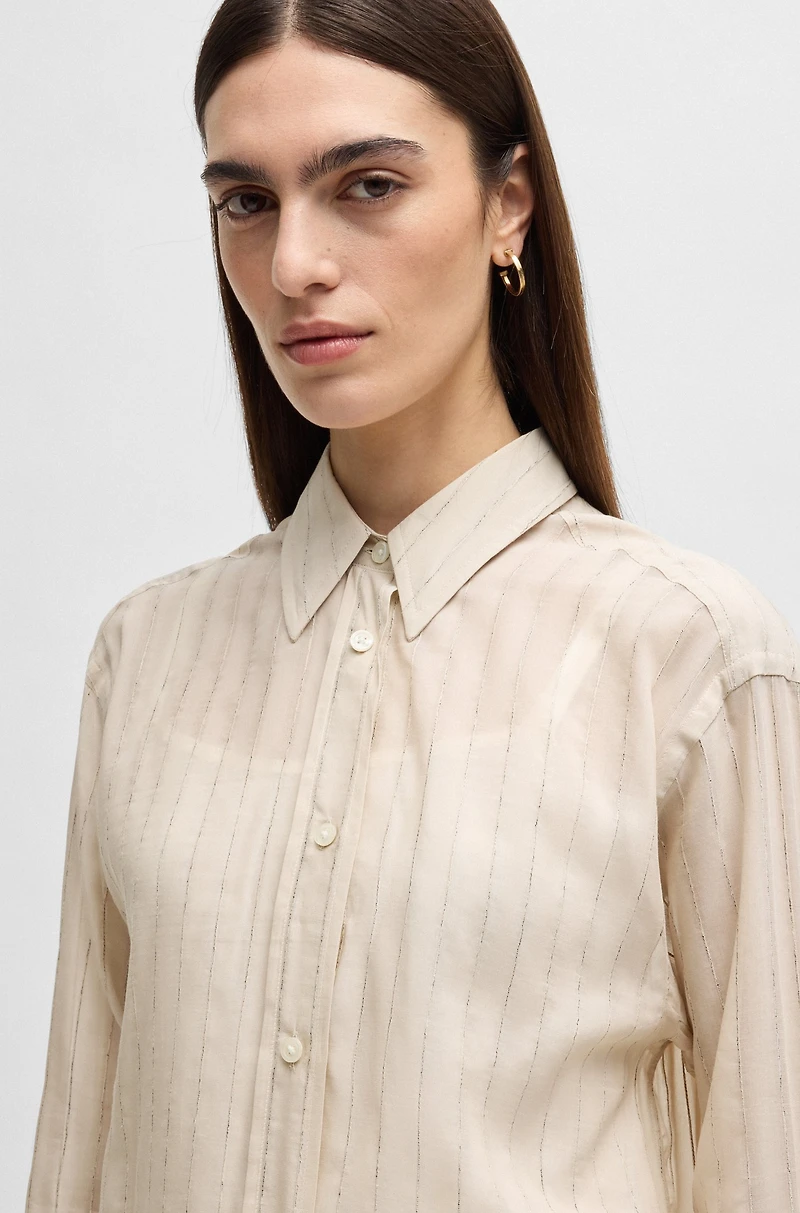 Regular-fit blouse striped cotton