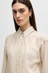 Regular-fit blouse striped cotton
