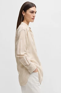 Regular-fit blouse striped cotton