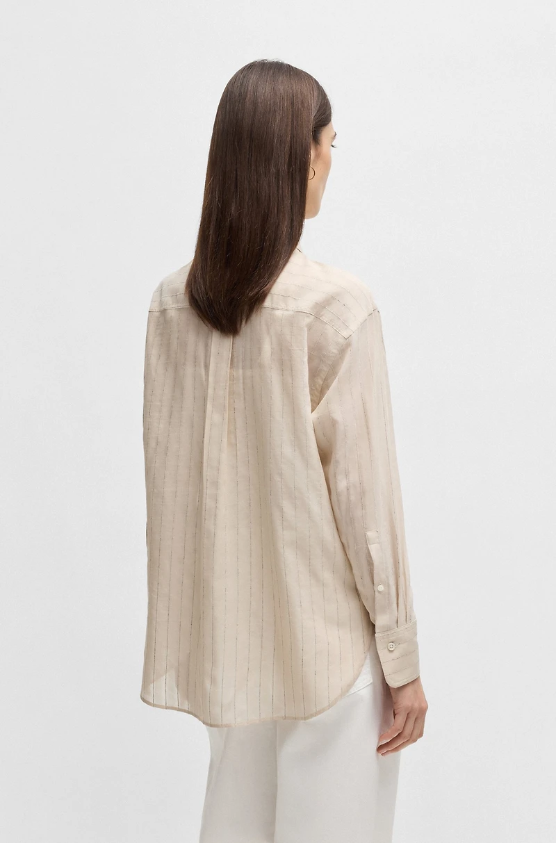 Regular-fit blouse striped cotton