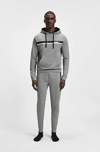 Cotton-terry tracksuit bottoms with stripe print