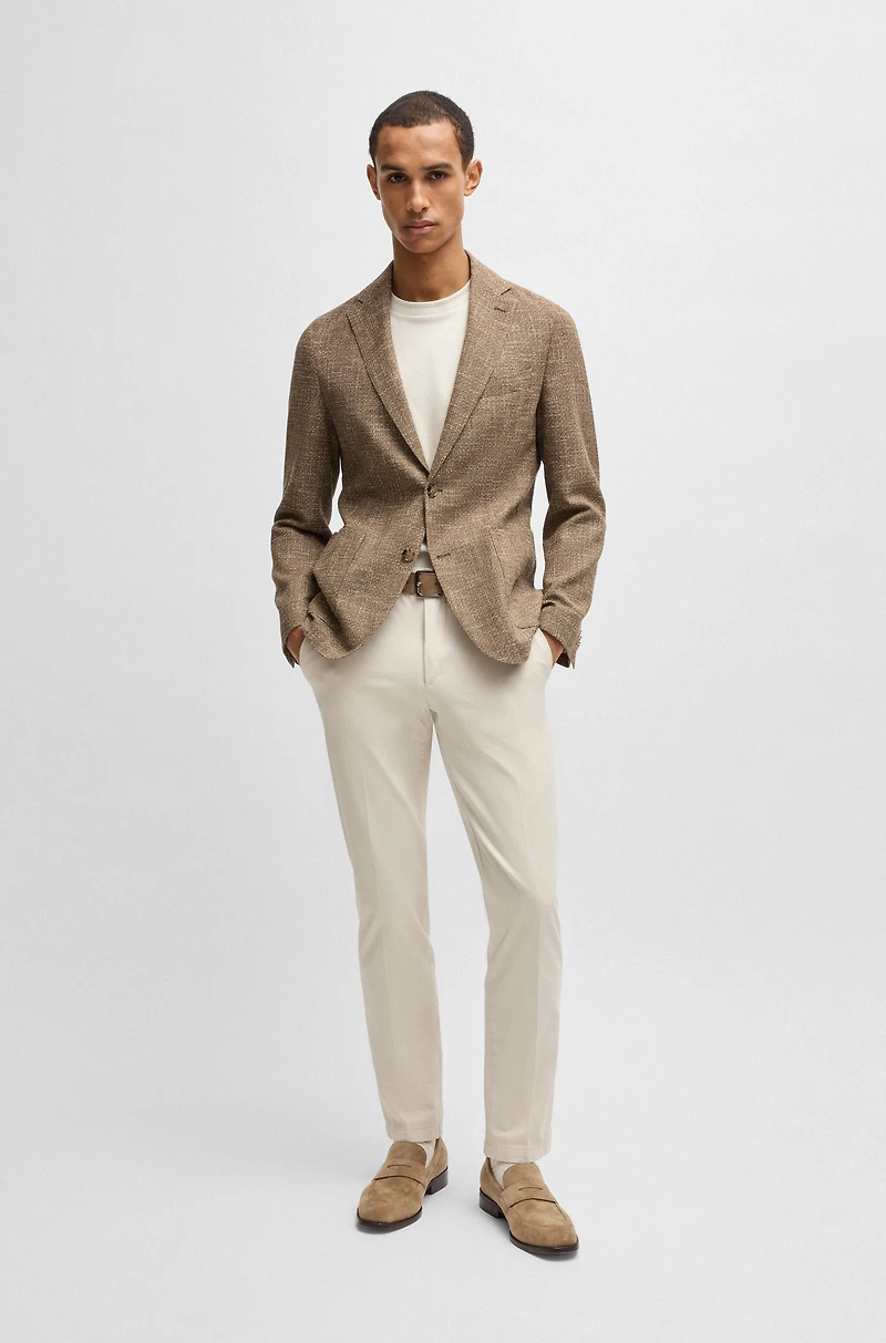 Regular-fit blazer micro-patterned stretch tweed
