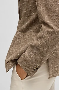Regular-fit blazer micro-patterned stretch tweed
