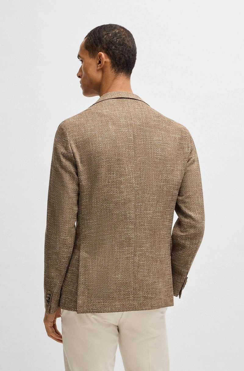 Regular-fit blazer micro-patterned stretch tweed