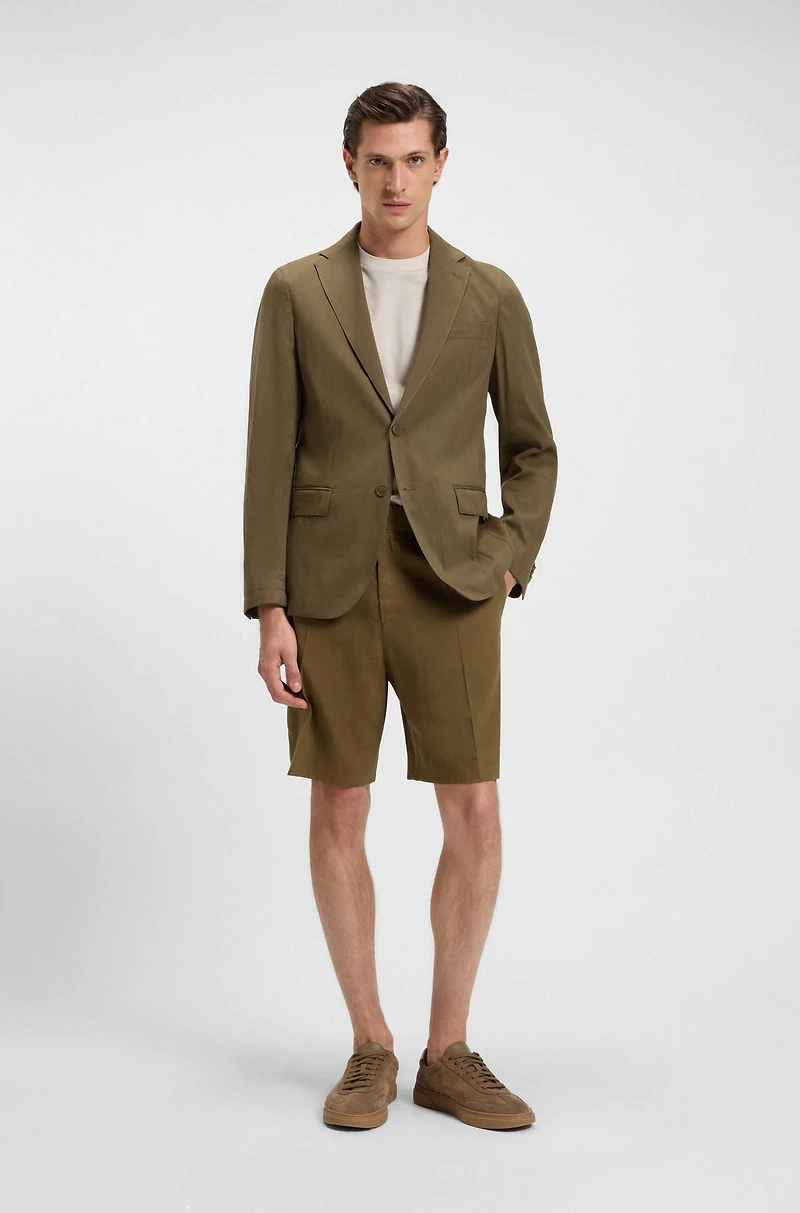 Modern-fit suit jacket a stretch-linen blend