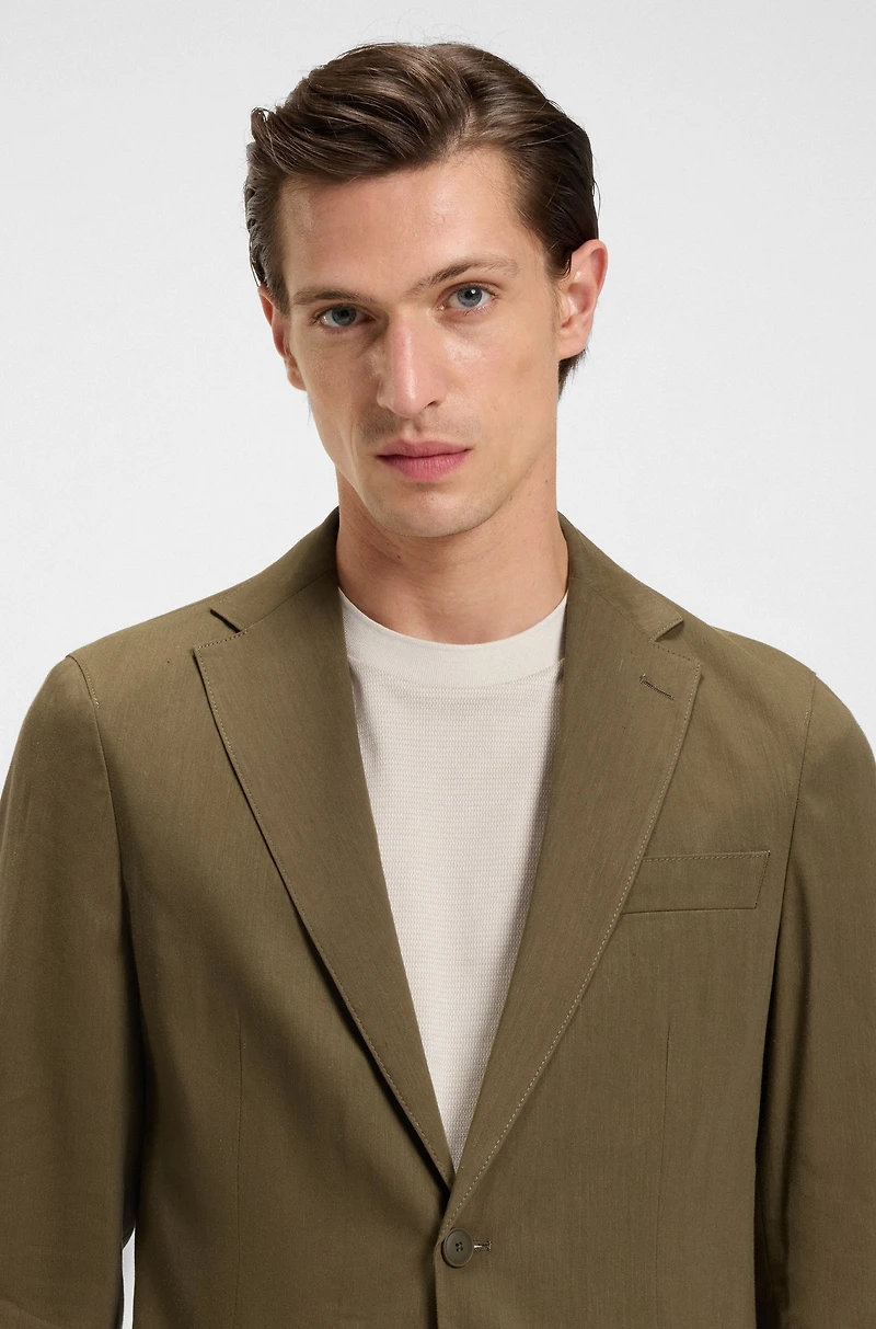 Modern-fit suit jacket a stretch-linen blend