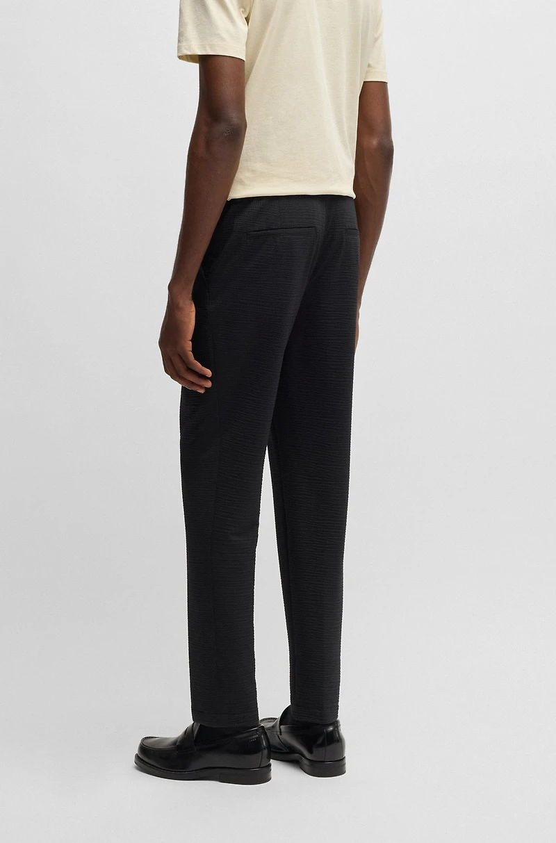 Washable formal trousers stretch seersucker fabric