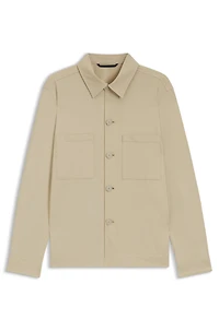 Relaxed-fit overshirt stretch seersucker