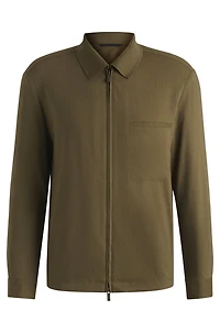 Relaxed-fit zipped overshirt a linen blend