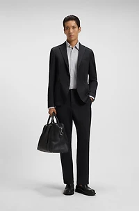 Slim-fit suit jacket stretch seersucker