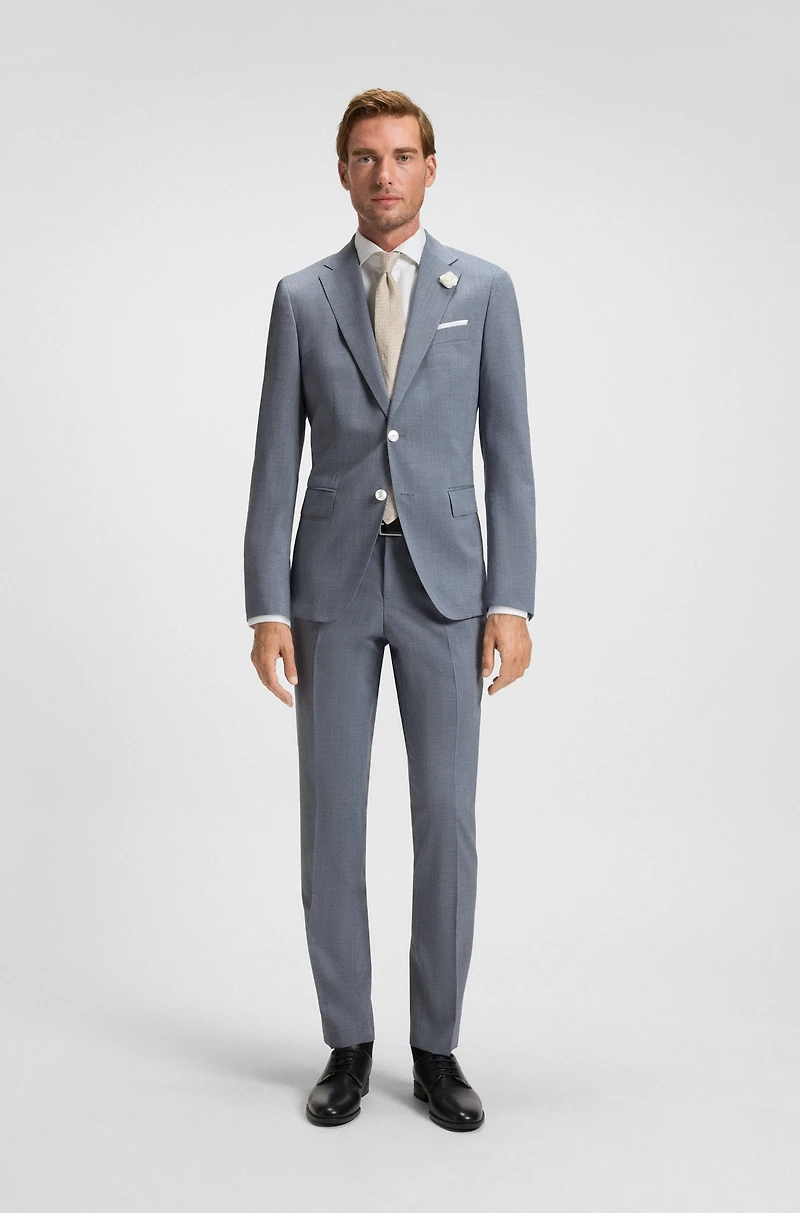 Slim-fit suit jacket a patterned wool blend