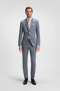 Slim-fit suit jacket a patterned wool blend