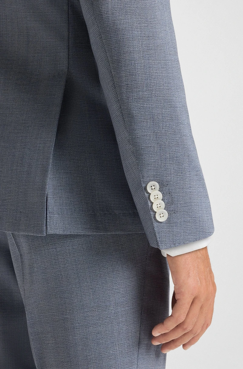 Slim-fit suit jacket a patterned wool blend