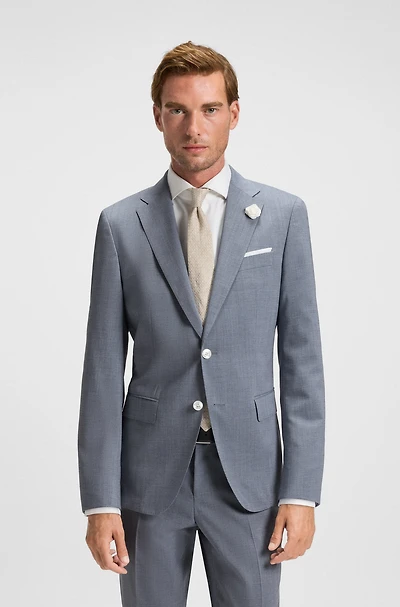 Slim-fit suit jacket a patterned wool blend