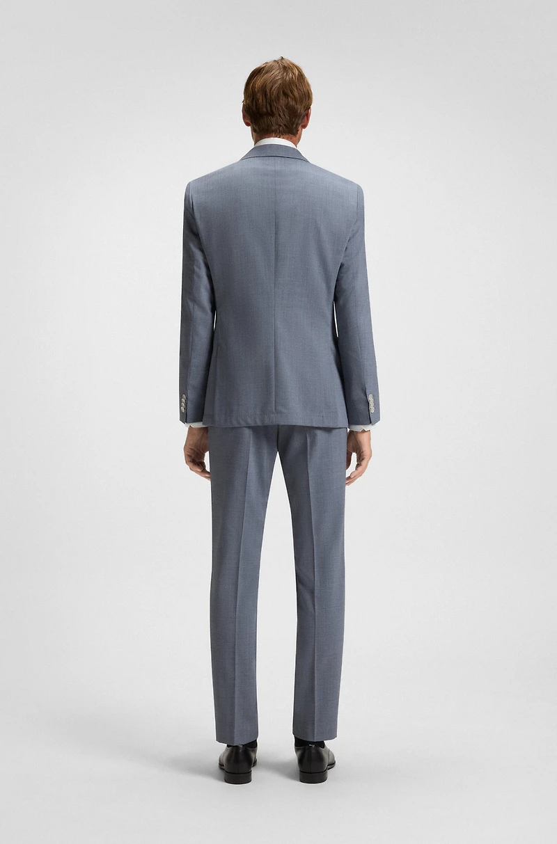 Slim-fit suit jacket a patterned wool blend