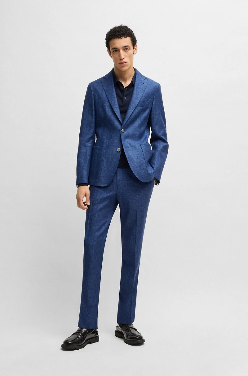 Formal trousers micro-patterned stretch fabric