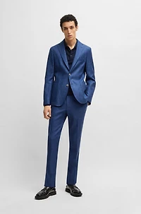Formal trousers micro-patterned stretch fabric