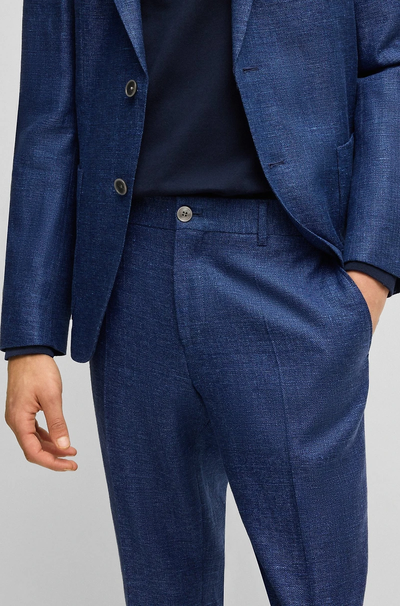 Formal trousers micro-patterned stretch fabric