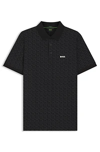 Paddy polo shirt stretch cotton with printed pattern