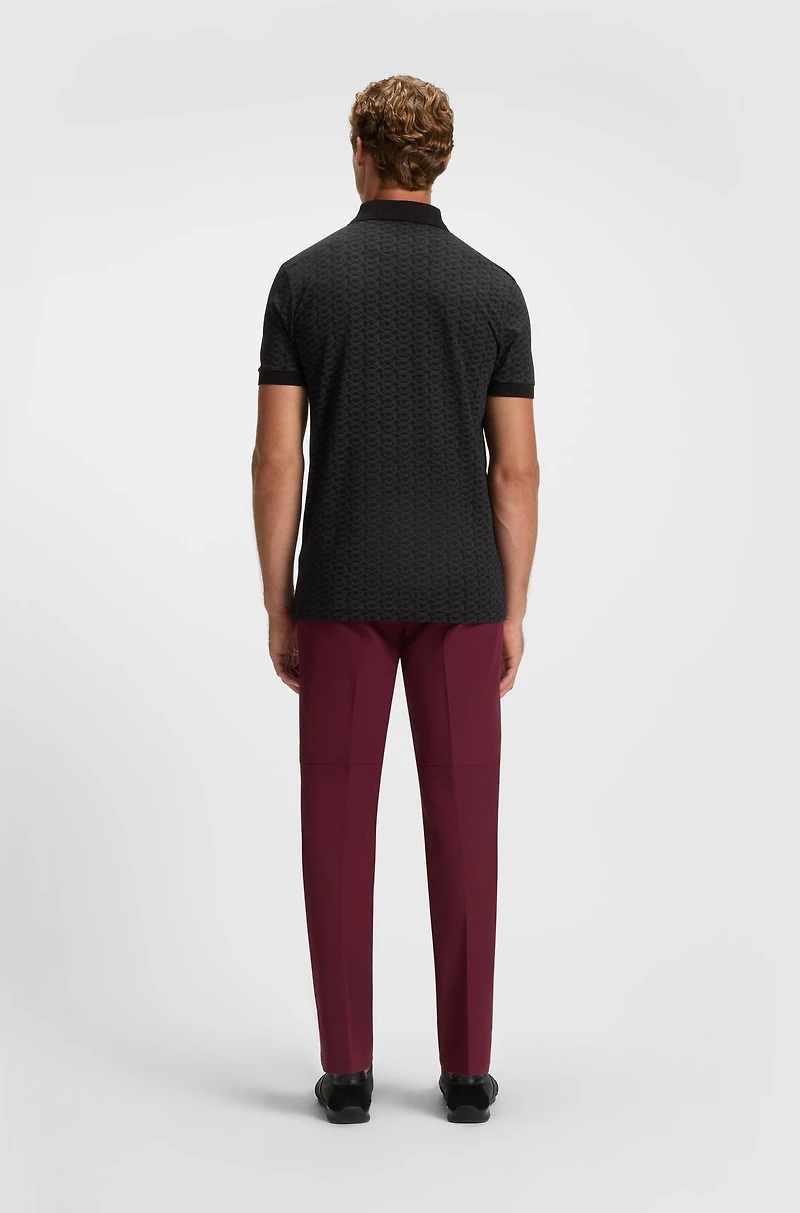Paddy polo shirt stretch cotton with printed pattern