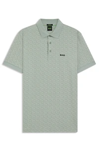 Paddy polo shirt stretch cotton with printed pattern