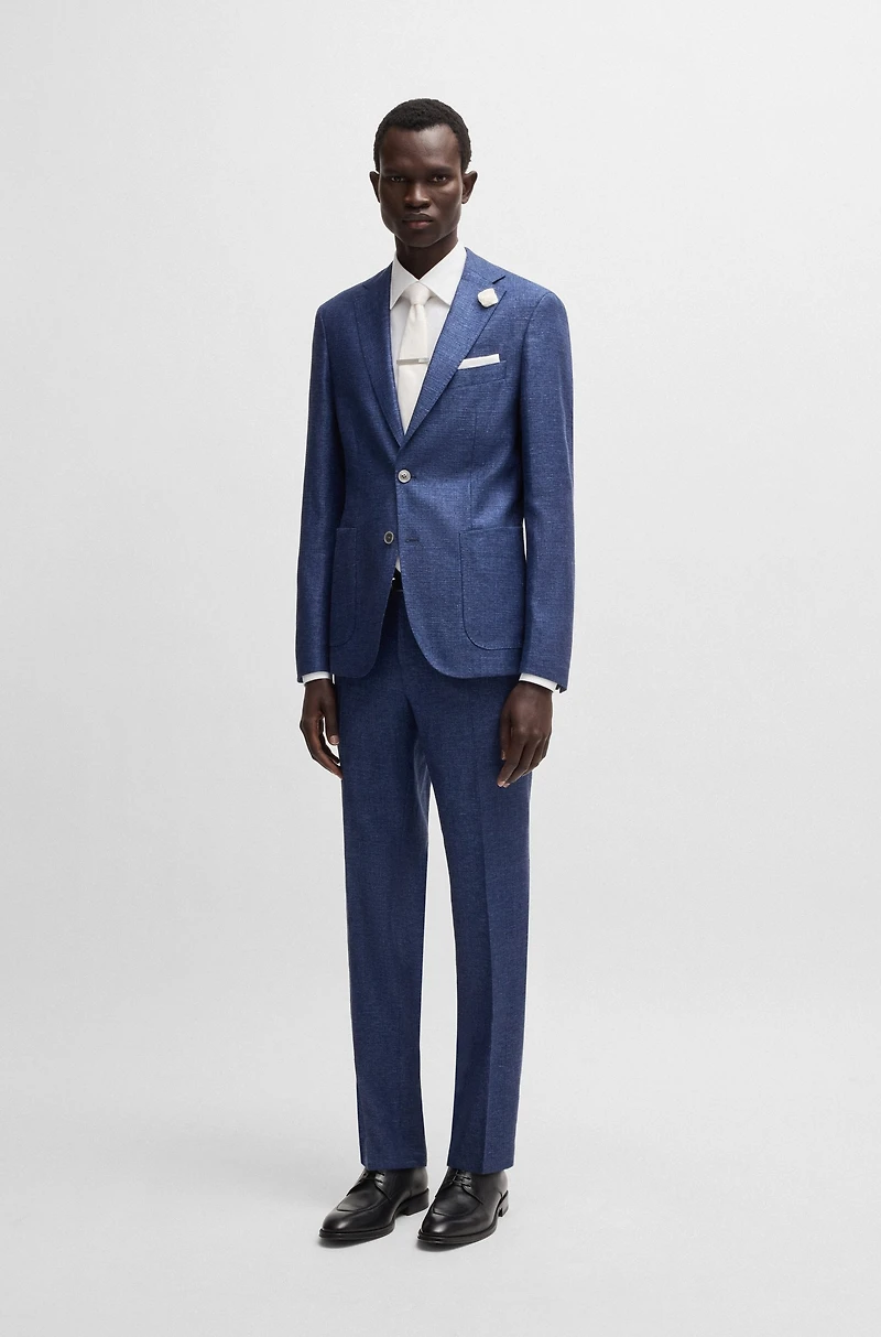 Slim-fit blazer micro-patterned fabric