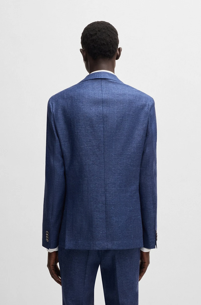 Slim-fit blazer micro-patterned fabric