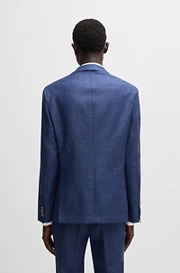 Slim-fit blazer micro-patterned fabric