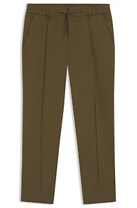 Tapered-fit machine-washable tailored trousers a linen blend