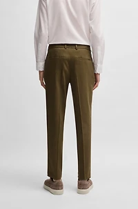 Tapered-fit machine-washable tailored trousers a linen blend
