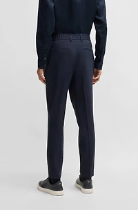 Tapered-fit machine-washable tailored trousers a linen blend