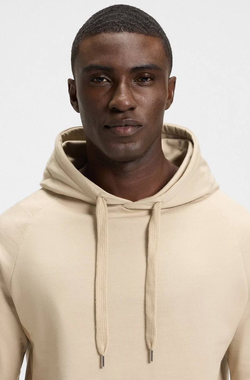 Cotton-terry hoodie with stripe panels