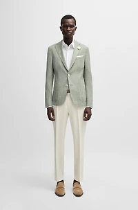 Slim-fit blazer micro-patterned fabric