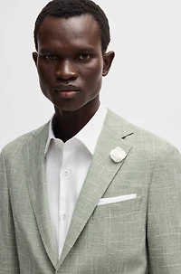 Slim-fit blazer micro-patterned fabric