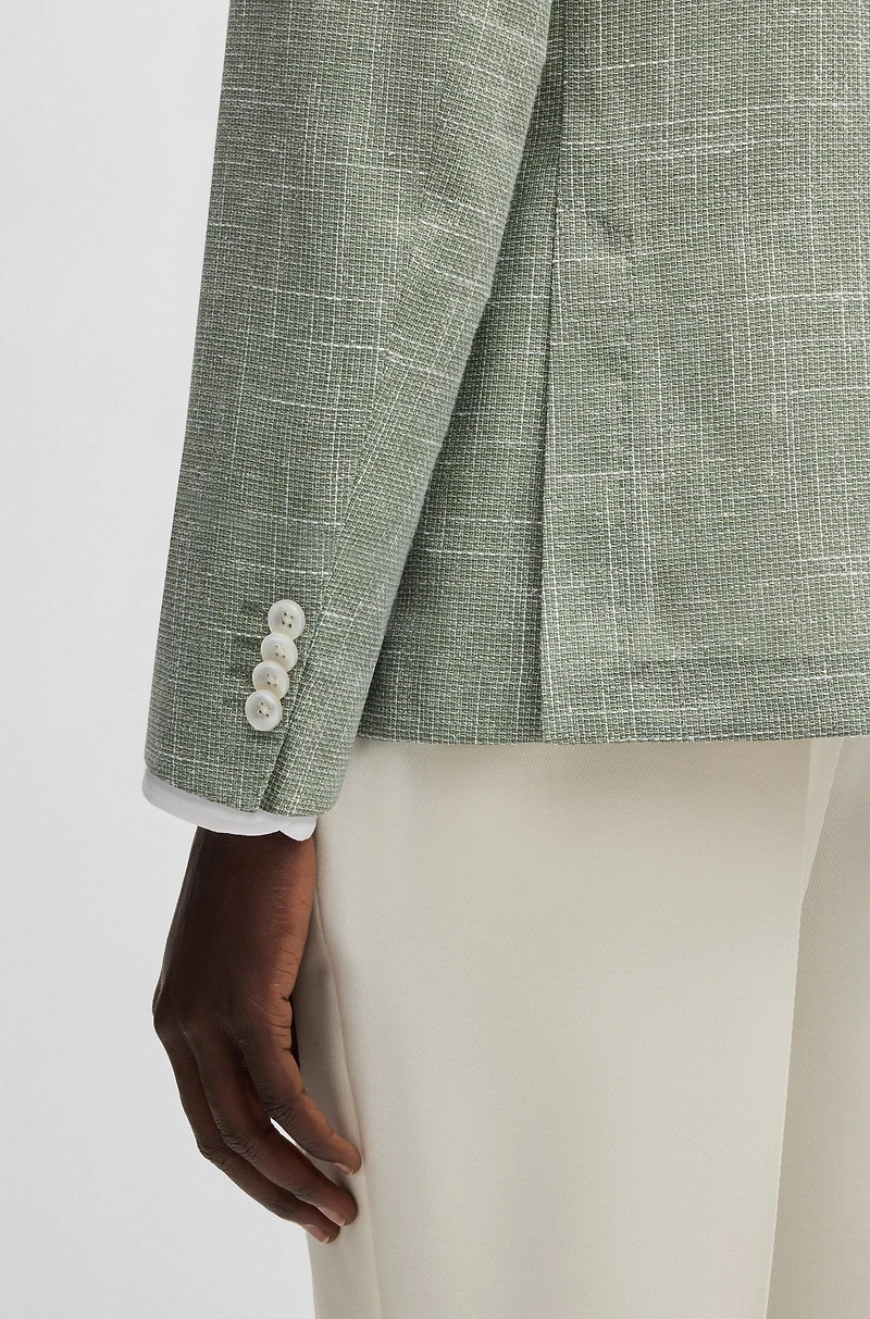 Slim-fit blazer micro-patterned fabric