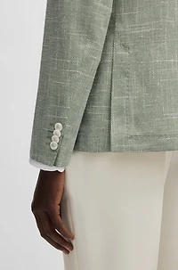 Slim-fit blazer micro-patterned fabric