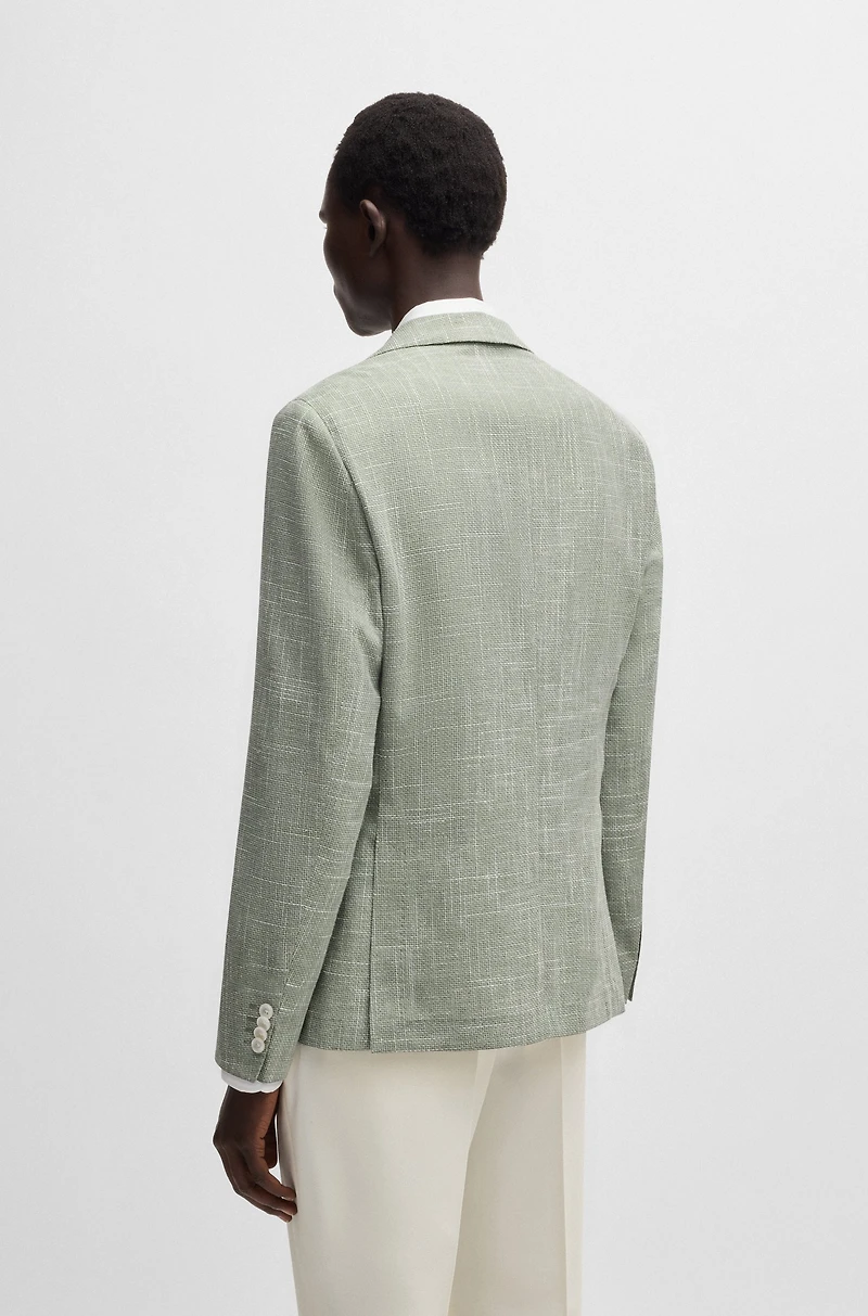 Slim-fit blazer micro-patterned fabric