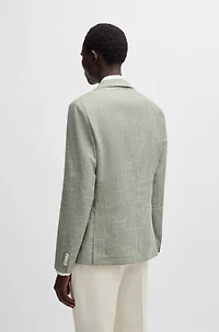 Slim-fit blazer micro-patterned fabric
