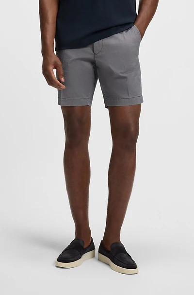 Slim-fit shorts micro-patterned stretch cotton