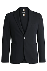 Slim-fit blazer micro-patterned cotton