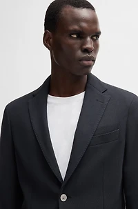 Slim-fit blazer micro-patterned cotton
