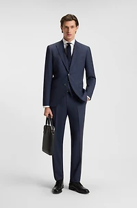 Regular-fit three-piece suit stretch wool