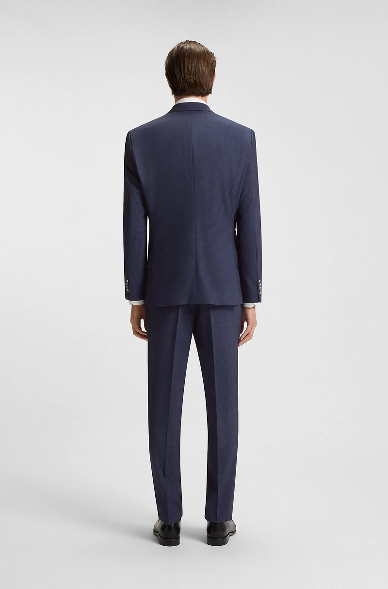 Regular-fit three-piece suit stretch wool