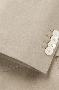 Slim-fit suit a micro-patterned linen blend