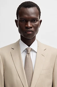 Slim-fit suit a micro-patterned linen blend