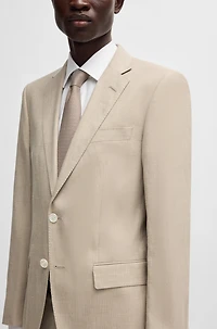 Slim-fit suit a micro-patterned linen blend