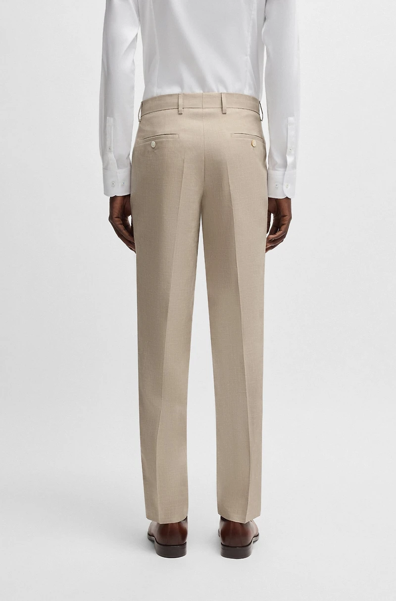 Slim-fit suit a micro-patterned linen blend