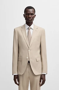 Slim-fit suit a micro-patterned linen blend