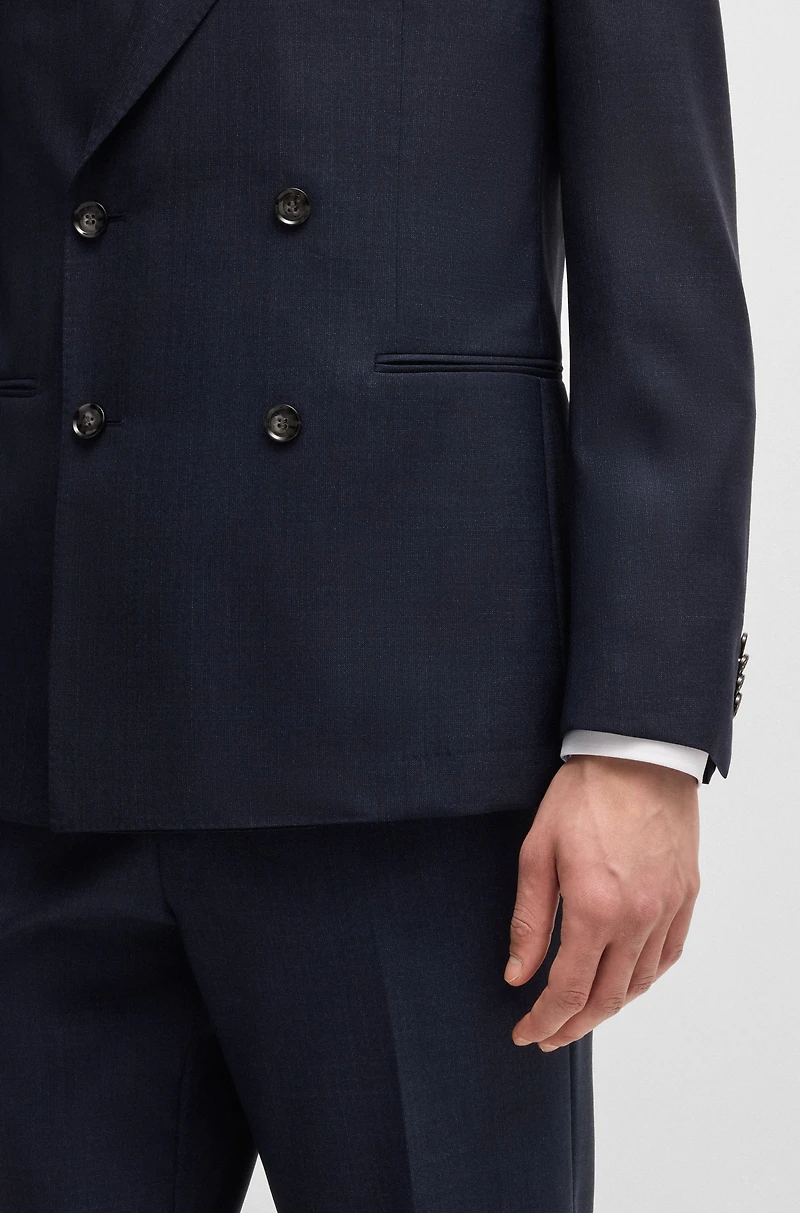 Melange suit wool with natural stretch